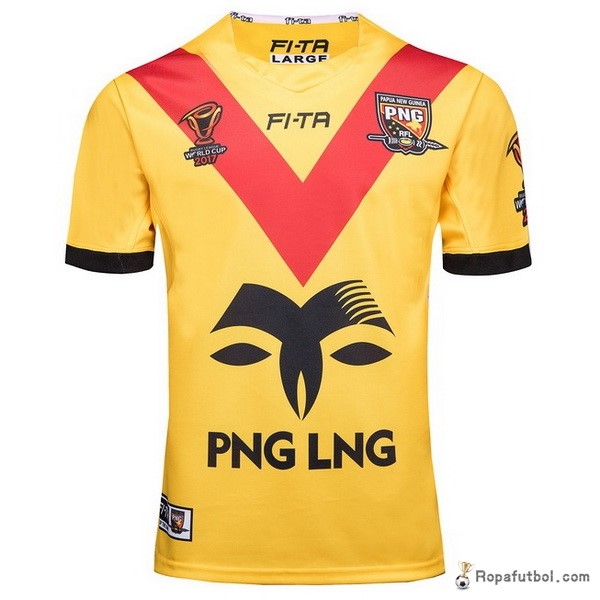 Camiseta Rugby Papúa Nueva Guinea RLWC Replica Primera Ropa 2017 Amarillo